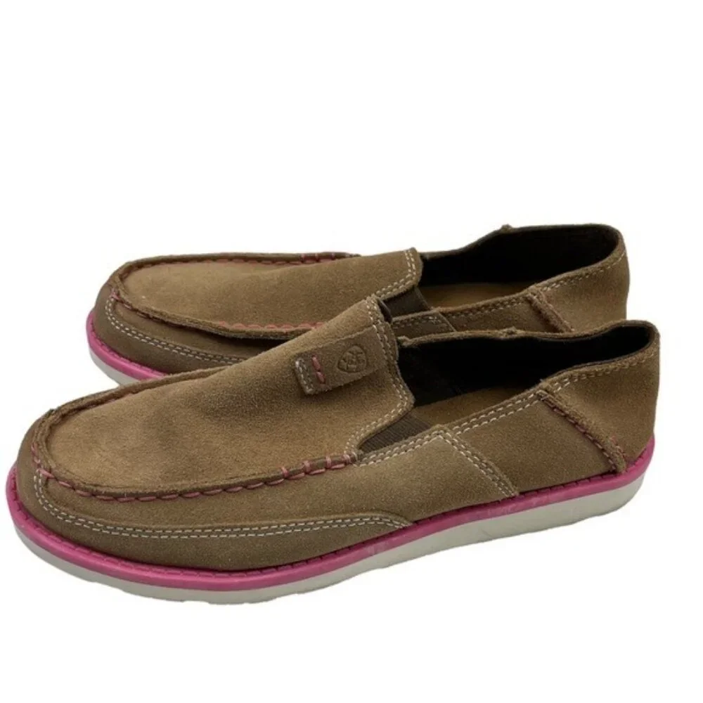 Ariat Big Kids' Cruiser Slip-on Shoe Dirty Taupe Suede Size 4.5